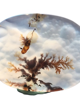 马料海洋玉髓吊坠方牌风景奇石草花玛瑙摆件一景一物精品像形H