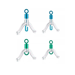 新型防缠豆八字环连接器子线夹弹簧硅胶鱼钩子线分叉器垂钓小配件
