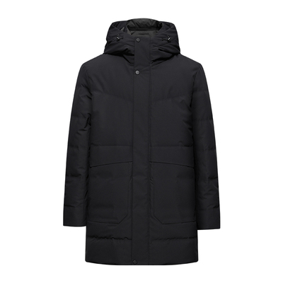 BONI/堡尼新品商务净色连帽外套中长款休闲保暖羽绒服男ES780091C