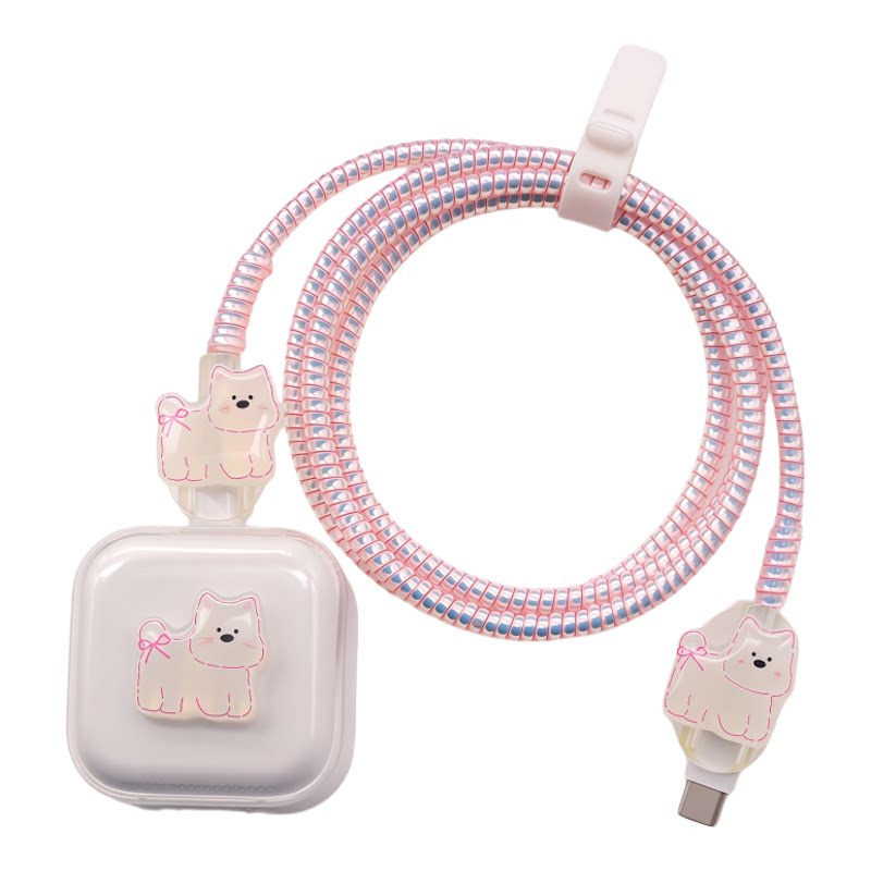 适用40W充电器17pro苹果数据线保护套16充电线绕线器15缠绕绳ipad