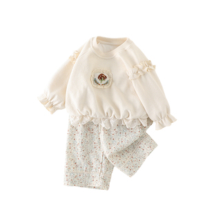 女童卫衣套装2026新款春季婴幼童洋气两件套小月龄女宝宝可爱春装