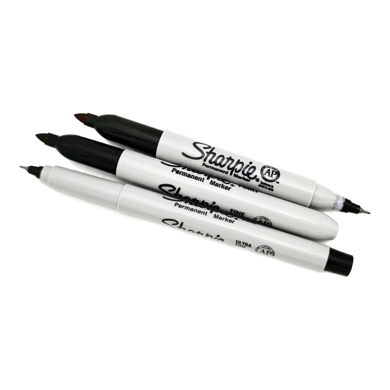 sharpie锐意马克笔黑色防75%酒精喷不防擦耐低温生物实验室记号笔