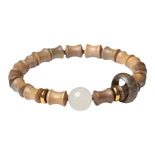 普陀山檀木上岸手串新中式竹节手链文玩手持佛珠男女款官方旗舰店