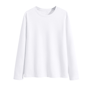 名创优品长袖t恤女2026新款女士卫衣纯棉内搭白色打底衫春季上衣D