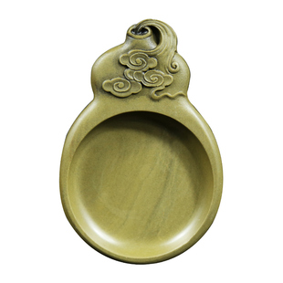 赋比兴 国家非遗 肇庆端砚砚台《葫芦》绿端砚台作品 精品手工肇庆端砚 正宗老坑天然原石 高档砚台 文房四宝