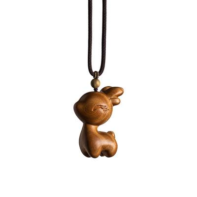 汽车后视镜挂件朴房檀木小鹿