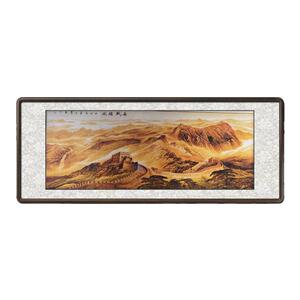 办公室手绘挂画长城画靠山图带框