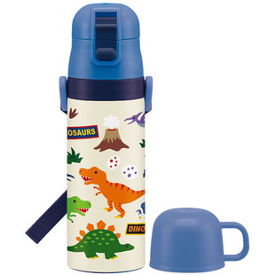 超轻恐龙儿童保温杯skater日本小学生男防摔水杯便携直饮水壶进口