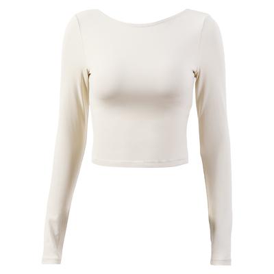 带胸垫瑜伽上衣女紧身长袖健身服