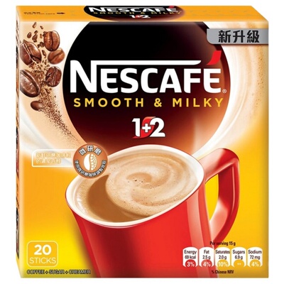 雀巢咖啡1+2奶滑口味20包Nescafe