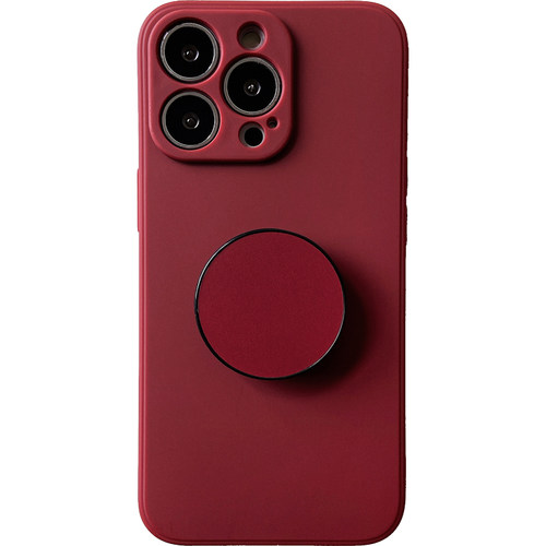 简约纯色波尔多酒红色16P适用苹果17promax手机壳iphoneAir全包防摔12气囊支架13镜头保护15plus可车载磁吸14