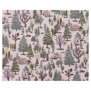 日本进口hokkoh30支斜纹纯棉面料圣诞手工衬衫裙子服装布森野漫旅