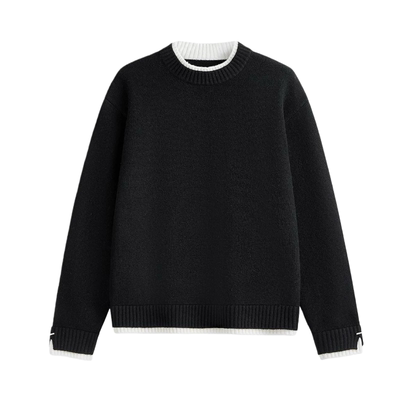 高级感保暖韩式潮牌假两件毛衣男