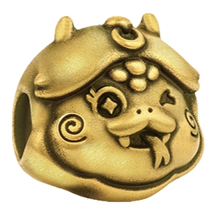 MONOLOGUE独白北纬三十度生肖社牛元宝招财蛇复古黄金转运珠配绳