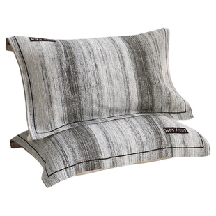 无印良品软棉纱枕巾纯棉100全棉一对 简约四层纱布枕头巾防油隔脏