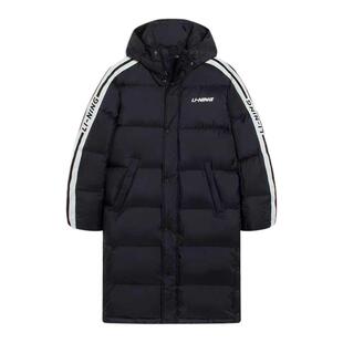 李宁长款羽绒服男款青少年加厚2025冬季新款保暖连帽防寒运动外套