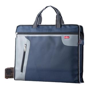 帆布加宽大手提拉链文件袋 双层防水文件包牛津布公文包A4档案袋手提包丝印logo印字JQNBG九千年文具定制