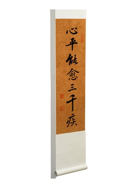 心平能愈三千疾书法卷轴挂画中式