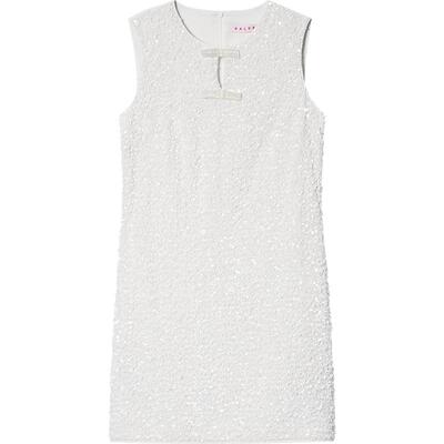 SALT.P可颜白色蝴蝶结珠片无袖连衣裙女夏短款小礼服AC35305210