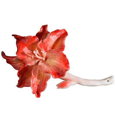 陶瓷朱顶红花枝摆件家居客厅