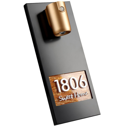 门牌号高颜值感应灯入户门牌号码牌家用自粘不锈钢门牌定制高端大气现代简约风房间数字房号挂牌墙贴订制定做