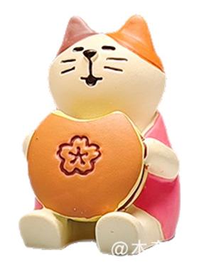 日式猫咪草莓瑞士卷可爱摆件