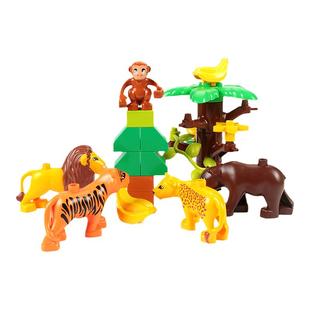 大颗粒积木动物配件散件恐龙狮子老虎儿童早教益智启蒙散装玩具