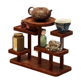 复古台式博古架茶具架子桌面置物架茶室氛围布置茶壶小摆件展示架