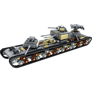 开智积木军事重型坦克拼装模型儿童益智突击炮机动车玩具男孩礼物