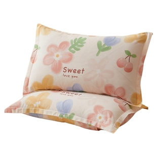 2025新款纯棉枕套儿童家用一对48cmx74cm全棉枕头套学生40x60单个