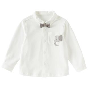 戴维贝拉男童A类衬衫2026春装新宝宝学院风上衣儿童纯棉绅士衬衣