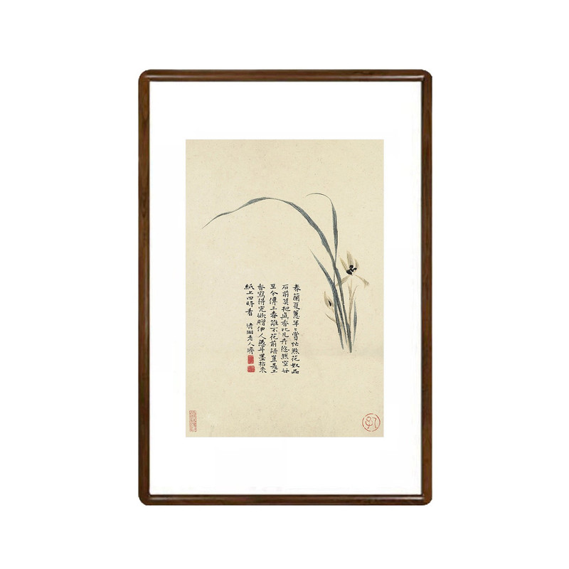 石涛兰花写意国画客厅玄关挂画