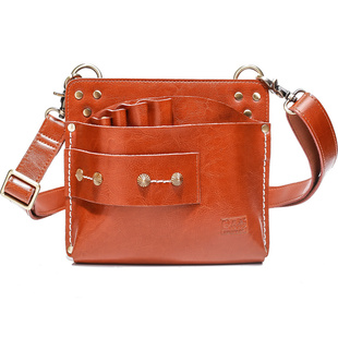 牛皮高端美发剪刀包发型师美发腰包真皮包剪发包斜挎剪子包高级感