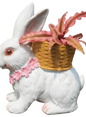 可爱阳台小兔子树脂田园