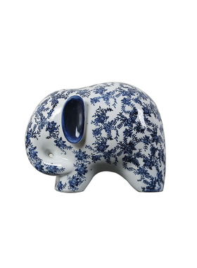 青花瓷吉祥大象高温陶瓷手工装饰