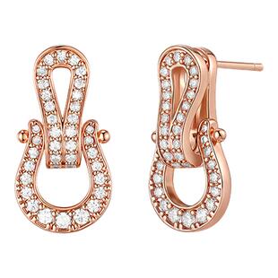 明星同款abyb新款马运连连耳环轻奢马蹄耳钉马年项链耳圈生日礼物