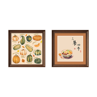 三餐四季中古风餐厅挂画2026新款客厅装饰画餐桌小众艺术卧室壁画