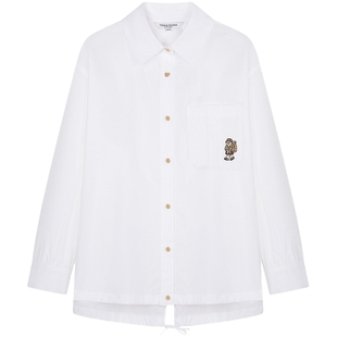 TeenieWeenie小熊女装衬衫2025年秋季新款新颖宽松天丝棉衬衣外套