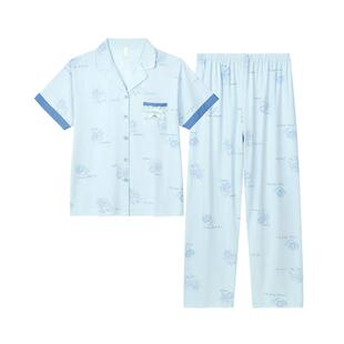 ALDOLA/雅黛俪睡衣女春夏棉质亲肤透气家居服短袖休闲可外穿套装