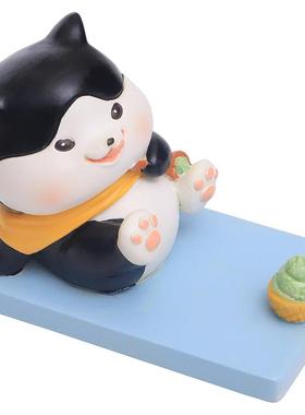 汪汪避暑日记手机架小狗装饰摆件