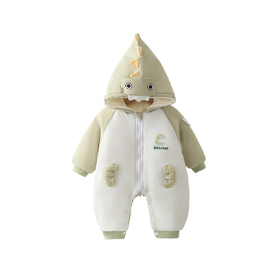 婴儿冬装连体衣加厚外出服