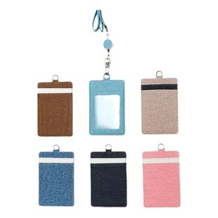 布纹纽扣工作证件卡套学生饭卡公交门禁卡套多卡位厂牌胸牌保护套