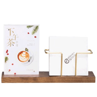 定制纸巾盒商用亚克力台签卡展牌饭店酒高档西餐厅桌抽纸餐巾架托