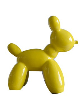 黄色动物书房趣味软装陈设陶瓷狗