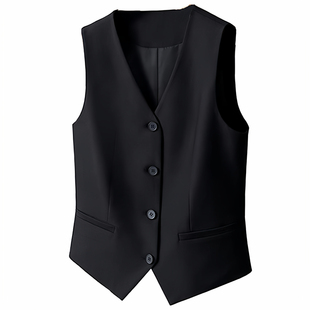 黑色西装马甲女新款气质收腰正装马夹坎肩背心银行酒店职业工作服