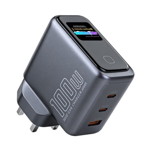 100w智显充电头USB-C英规多口快充折叠插脚氮化镓充电插头3口适用于iPhone17手机华为安卓Macbook笔记本英标