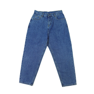 sbkz经典深蓝色牛仔裤女hiphop直筒宽松嘻哈美式休闲街舞街头