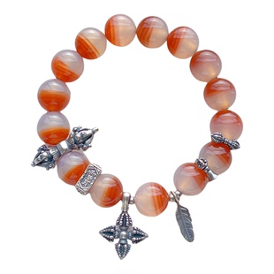 三七老银饰品配件金刚杵金刚铃羽毛隔珠吊坠侧挂背云diy佛珠文玩