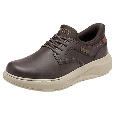 斯凯奇2025秋冬新款男子舒适休闲皮鞋时尚百搭商务鞋通勤鞋德比鞋