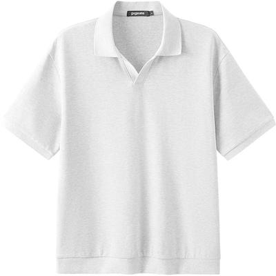 gxg.jeans男装 简约格纹肌理无扣领口短袖POLO衫男 25年夏季新款